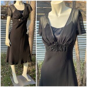 Vintage Gatsby Party Cocktail Empire Waist Dress Size Small
